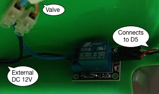 Relay Switch for the solenoid valve